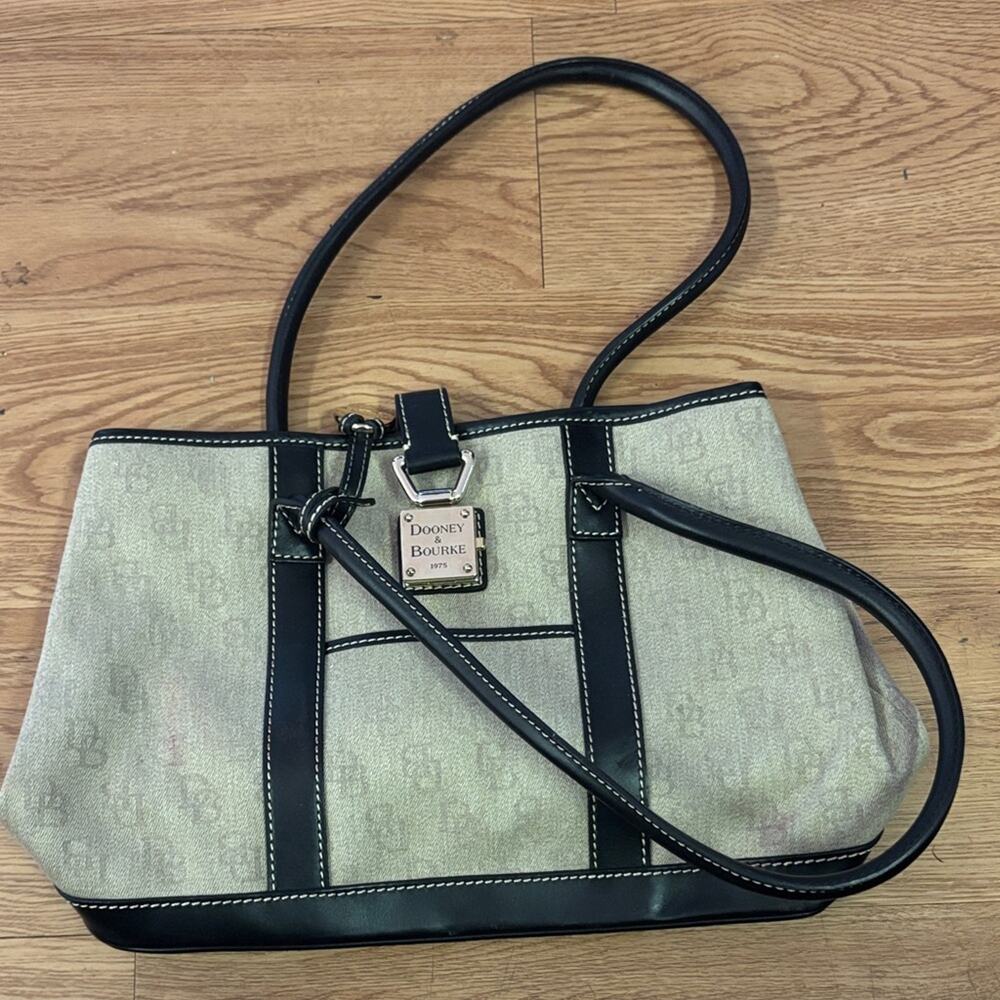 Dooney & Bourke Black and Tan Shoulder Bag